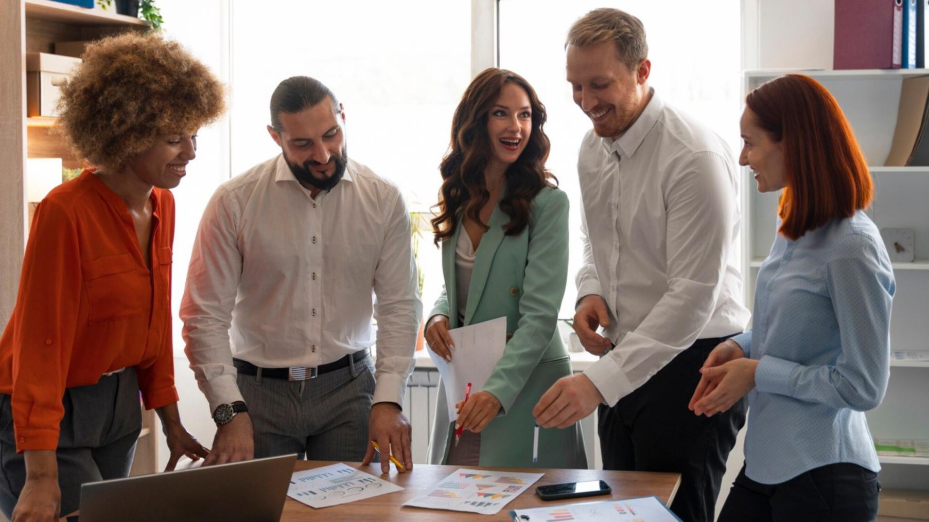 Financial data analysis workspace showing charts and strategic planning materials